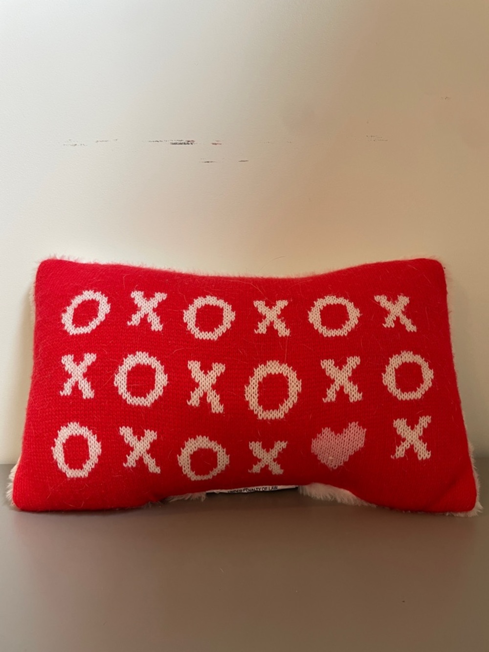 Red Knit 'XOXO' Accent Pillow